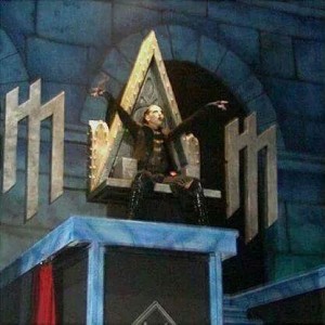 Marilyn Manson on an all-seeing eye shaped throne? Source