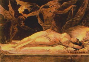 A depiction of a demonic encounter while asleep Source