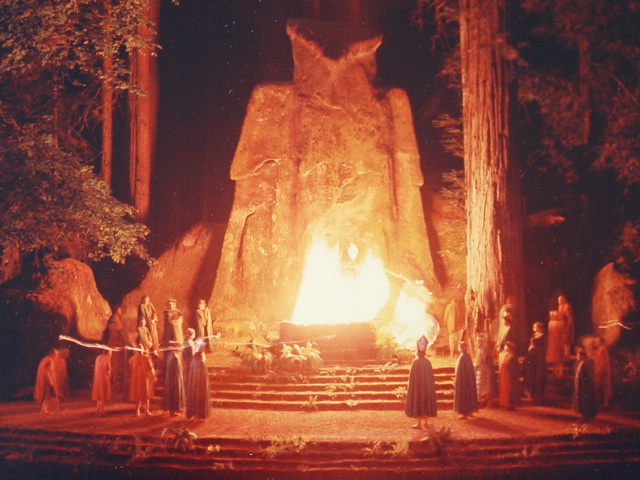 Elite members of society sacrifice care to a giant owl deity in a ceremony linked to the music industry Source